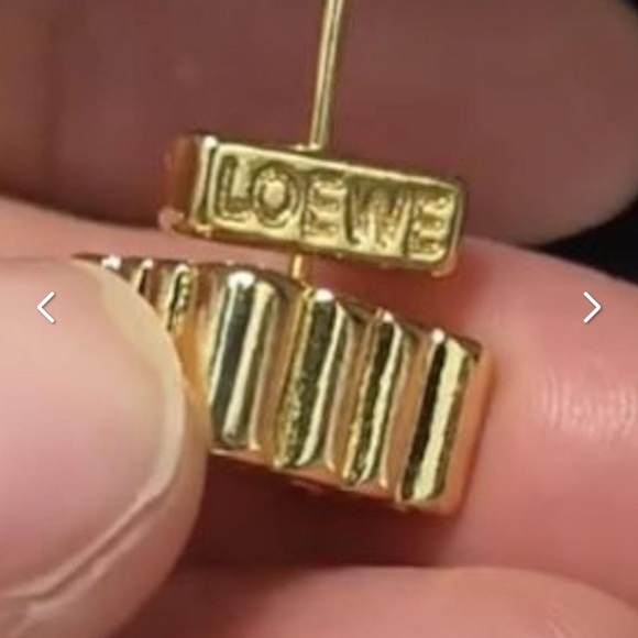 New LE Anagram Stud Earrings - Gold - Picture 2 of 3